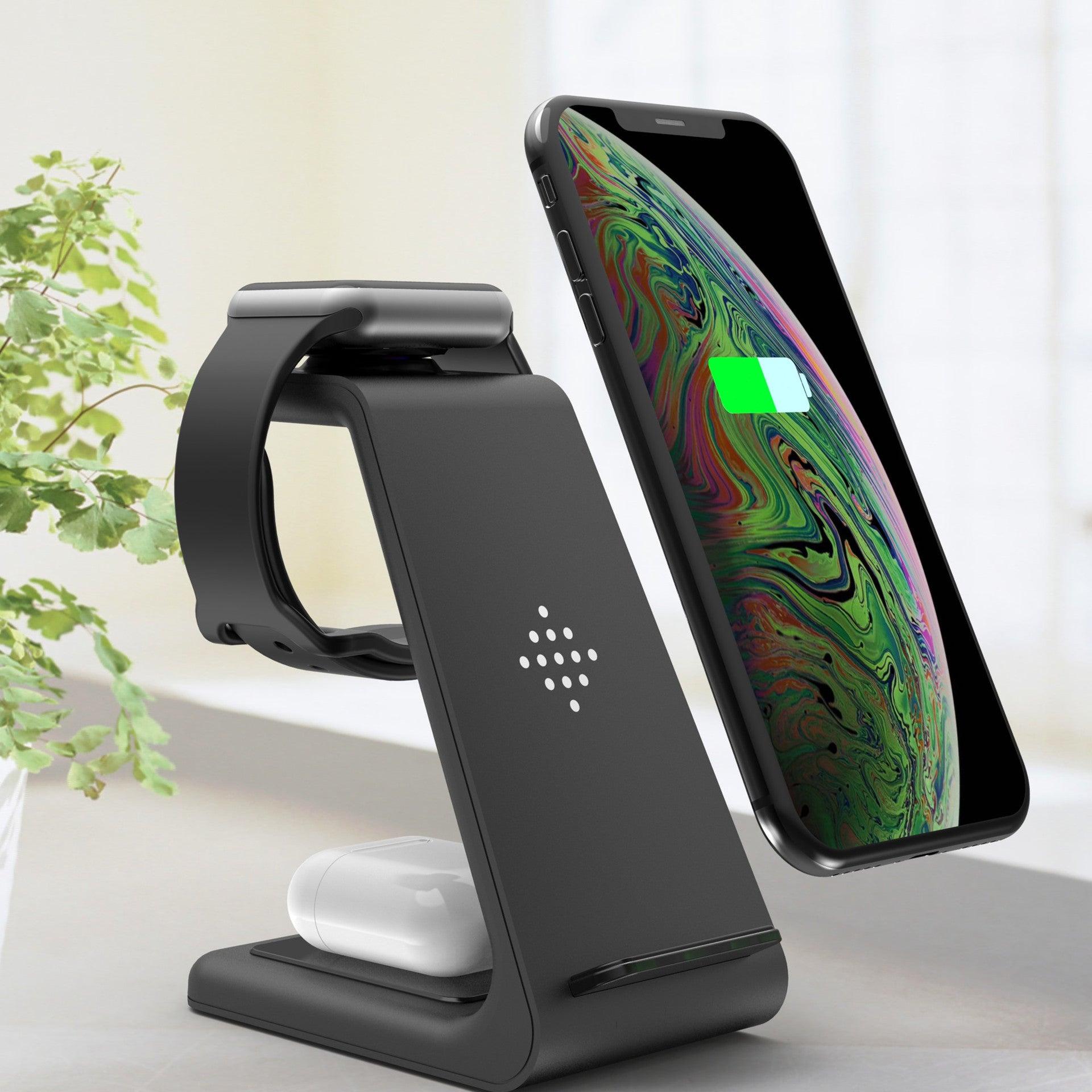 3-in-1 Fast Wireless Charging Station Stand & Quick Charge Dock Holder